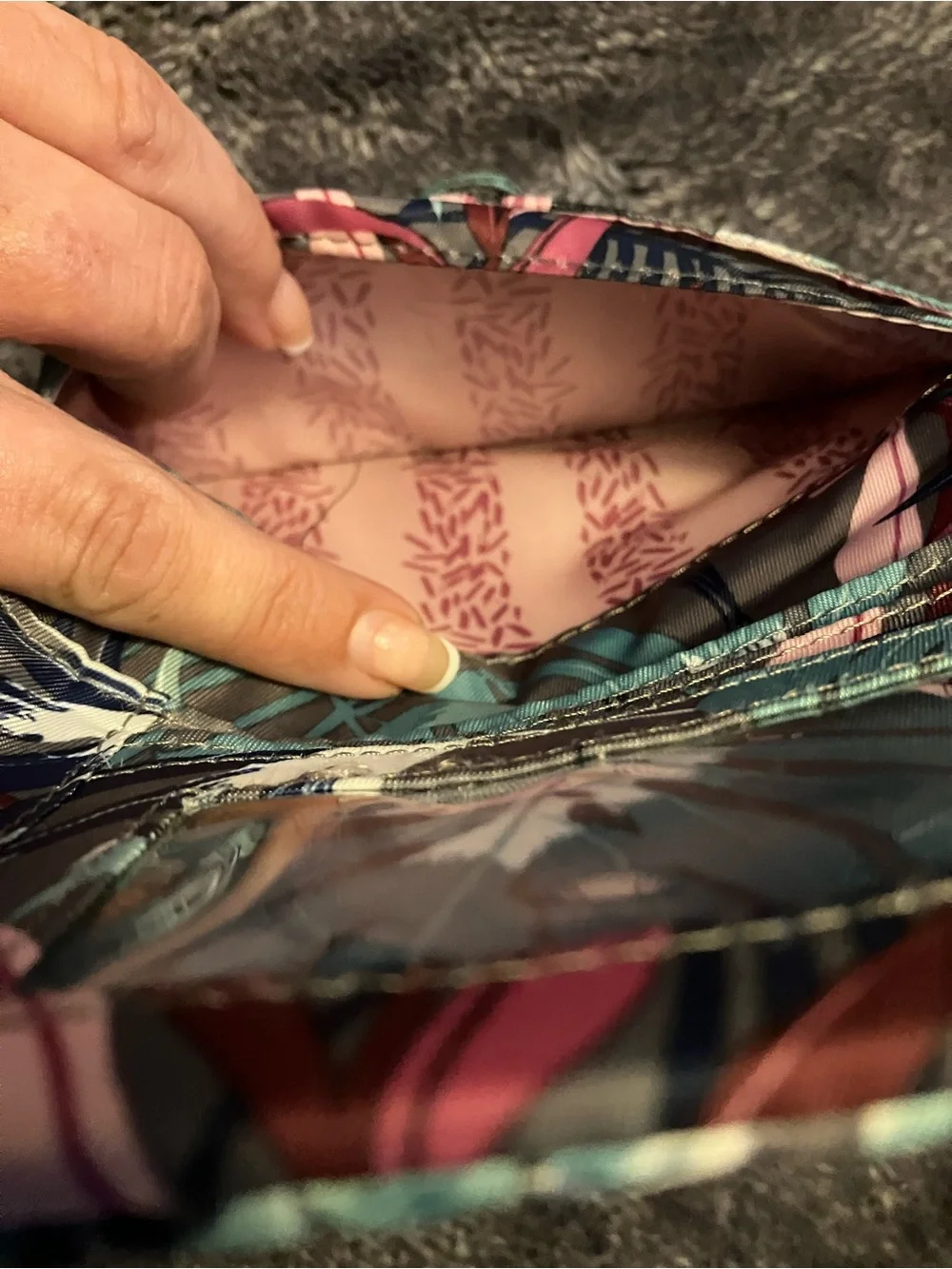lug Quilted Floral Zip Wallet - RFID model